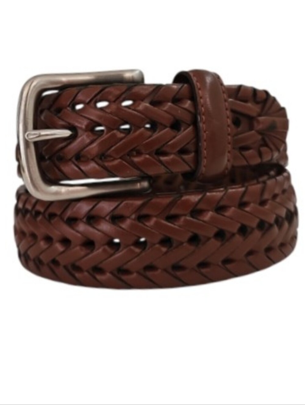 Argentina Genuine Leather Woven Belt Brown Sz 38 Braided Western Boho NWOT